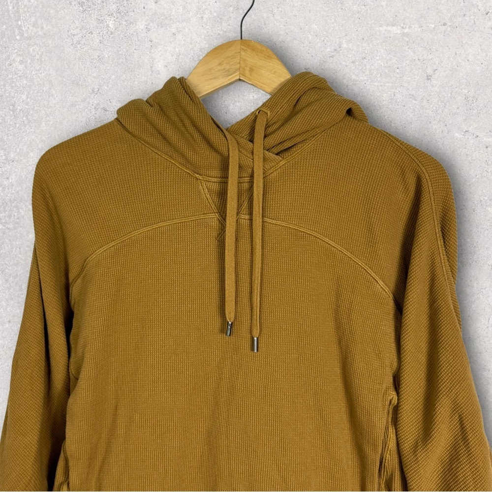Lululemon Mellow Hoodie Waffle Knit Spiced Bronze Yellow 2020 Sweatshirt Small S - Picture 8 of 16